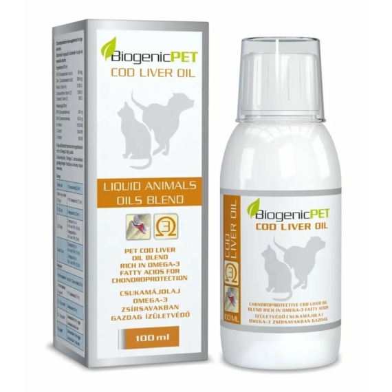 BiogenicPet Cod Liver Oil 100ml – táplálékkiegészítő kutyáknak
