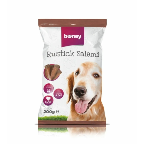 Boney Jutalomfalat Rustick Salami 200g – jutalomfalat kutyáknak