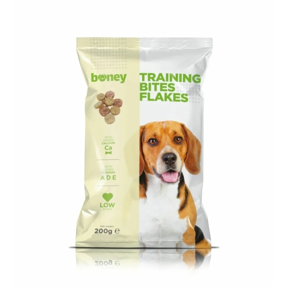 Boney Jutalomfalat Training Bites Flakes 200g – jutalomfalat kutyáknak