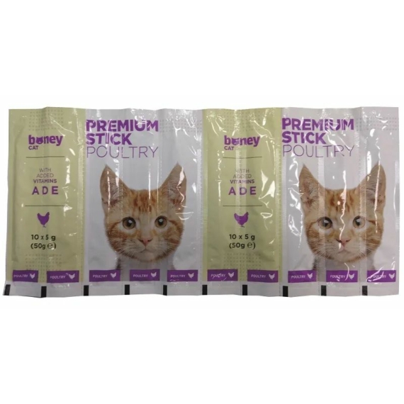 Boney Macska Jutalomfalat Premium Stick Baromfi 10x5g – jutalomfalat kutyáknak