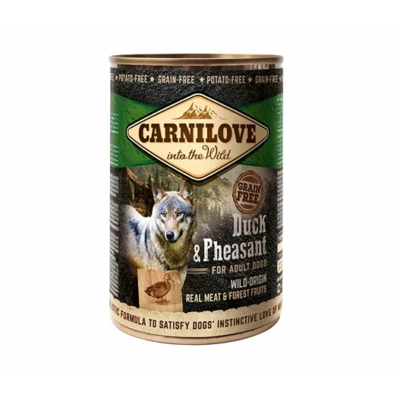 Carnilove Adult Duck & Pheasant Can-  Kacsa és Fácán Hússal Konzerv 400g – konzerves kutyaeledel