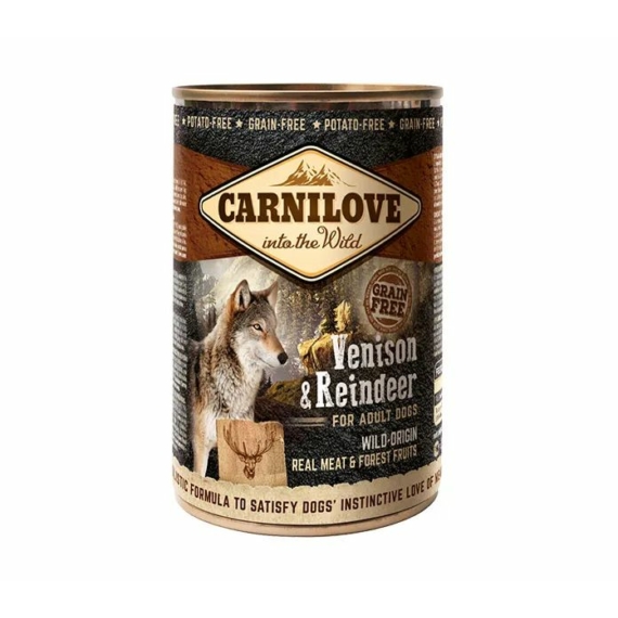 Carnilove Adult Venison & Reindeer Can-  Vad és Rénszarvas Hússal Konzerv 400gr – konzerves kutyaeledel