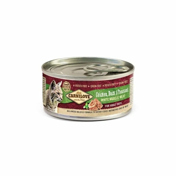 Carnilove Cat Chicken, Duck & Pheasant Can- Csirke, Kacsa és Fácán Hússal Konzerv 100g – konzerves macskaeledel