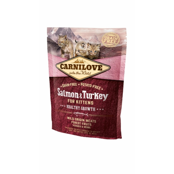 Carnilove Cat Kitten Salmon & Turkey – Healthy Growth - Lazac és Pulyka Hússal 400g – száraz macskatáp