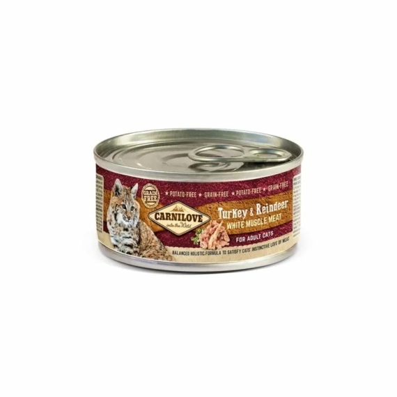 Carnilove Cat Turkey & Reindeer Can- Pulyka és Rénszarvas Hússal konzerv 100g – konzerves macskaeledel