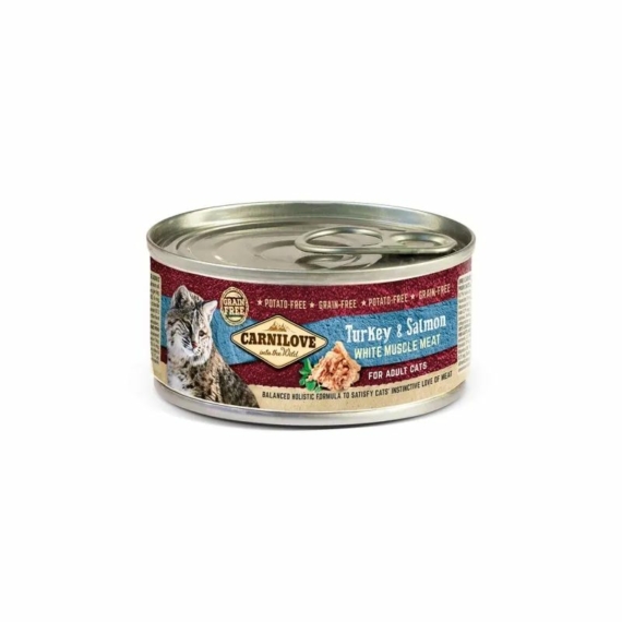 Carnilove Cat Turkey & Salmon Can- Pulyka és Lazac Hússal Konzerv 100g – konzerves macskaeledel