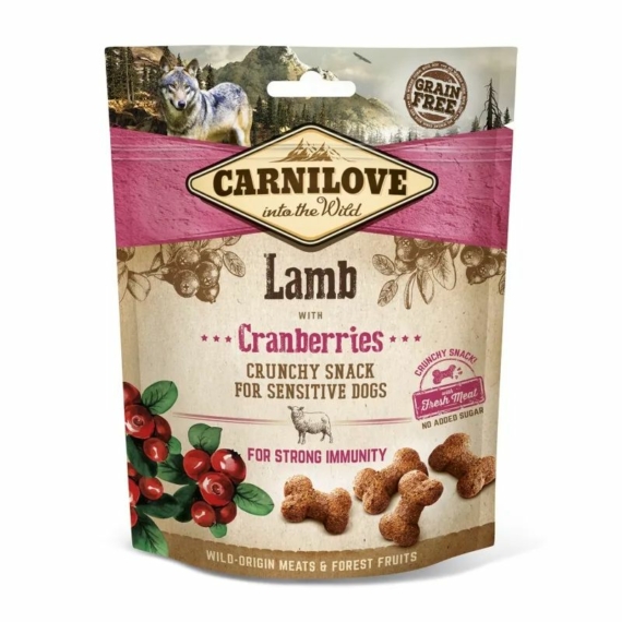 Carnilove Dog Crunchy Snack Lamb & Cranberries-  Bárány Hússal és Vörös Áfonyával 200g – jutalomfalat kutyáknak