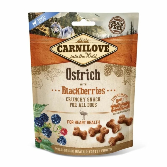 Carnilove Dog Crunchy Snack Ostrich & Mulberry-  Strucc Hússal és Szederrel 200g – jutalomfalat kutyáknak