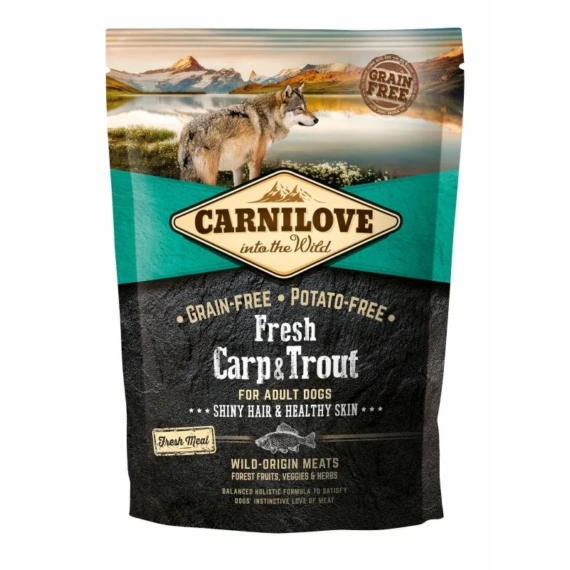 Carnilove Fresh Adult Dog Carp & Trout Hair & Healthy Skin- Ponty & Pisztráng  Hússal 1,5kg – száraz kutyatáp