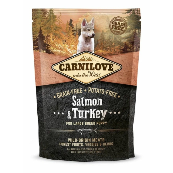CarniLove Puppy Large Salmon & Turkey- Lazac-Pulyka Hússal 1,5kg – száraz kutyatáp
