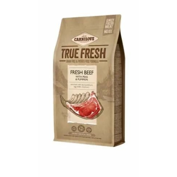 Carnilove True Fresh kutyatáp - Marha, borsó és sütőtök 1,4kg – száraz kutyatáp