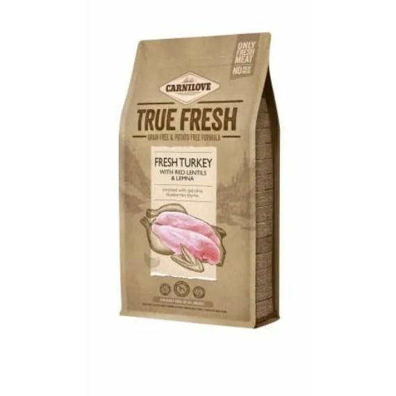 Carnilove True Fresh kutyatáp - Pulyka, vöröslencse és békalencse 1,4kg – száraz kutyatáp
