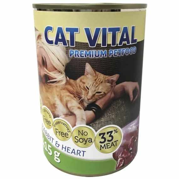 Cat Vital konzerv nyúl+szív 415gr – konzerves macskaeledel