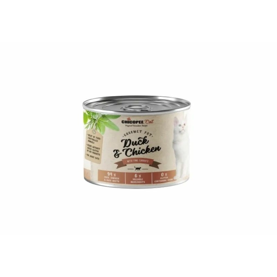 Chicopee konzerv Cat Adult Gourmet pot kacsa és csirke 195g – konzerves macskaeledel