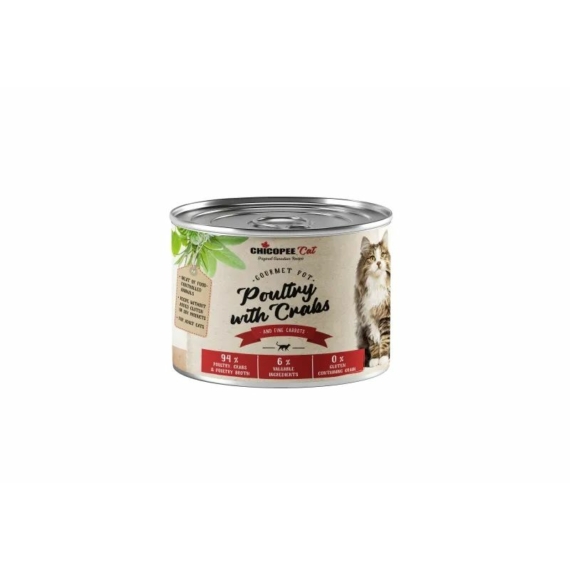 Chicopee konzerv Cat Adult Gourmet pot szárnyas és rák 195g – konzerves macskaeledel
