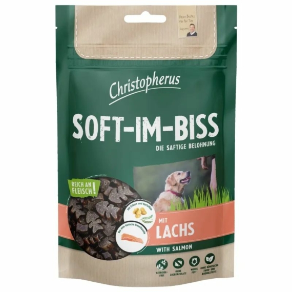 Christopherus Dog Jutalomfalat Grain Free Soft-Im-Biss Lazac 125g – jutalomfalat kutyáknak