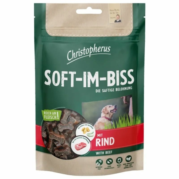 Christopherus Dog Jutalomfalat Grain Free Soft-Im-Biss Marha 125g – jutalomfalat kutyáknak