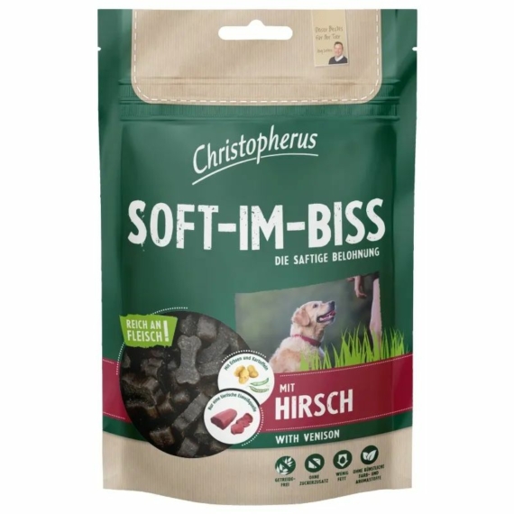 Christopherus Dog Jutalomfalat Grain Free Soft-Im-Biss Szarvas 125g – jutalomfalat kutyáknak