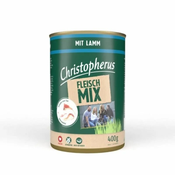 Christopherus Dog konzerv meat mix bárány 400g – konzerves kutyaeledel