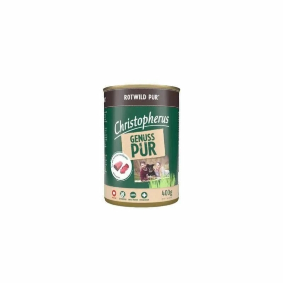 Christopherus Dog konzerv pure gímszarvas 400g – konzerves kutyaeledel