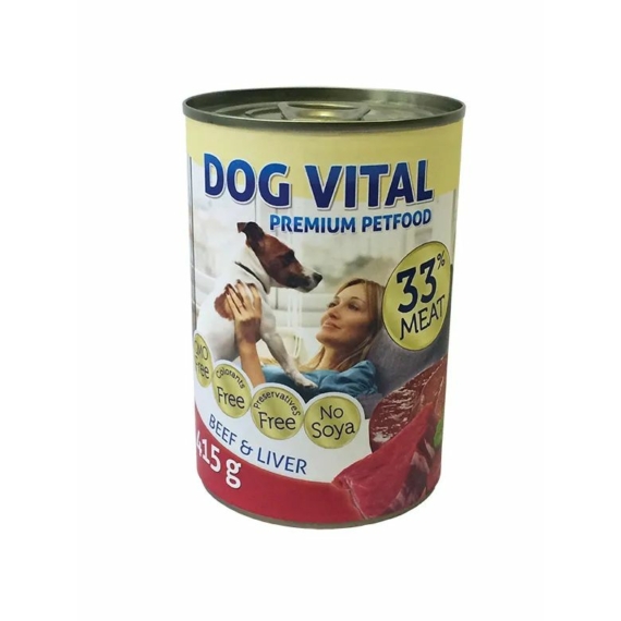 Dog Vital konzerv beef&liver 415gr – konzerves kutyaeledel