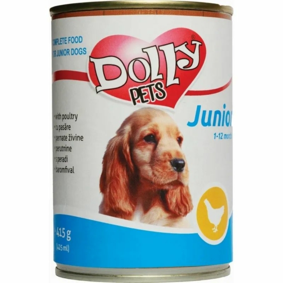 Dolly Dog Junior konzerv csirke 415gr – konzerves kutyaeledel