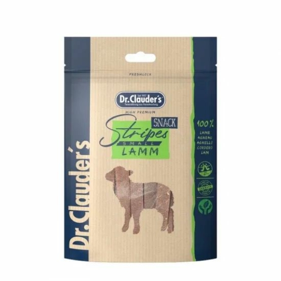 Dr.Clauders Dog Jutalomfalat Stripes Small Bárányhús csíkok 80g – jutalomfalat kutyáknak