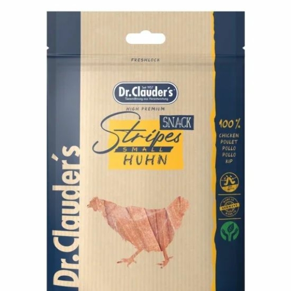 Dr.Clauders Dog Jutalomfalat Stripes Small Csirkehús csíkok 80g – jutalomfalat kutyáknak