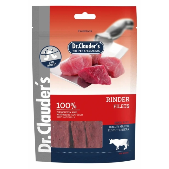 Dr.Clauders Dog Jutalomfalat Premium Marhafilé Darabok 80g – jutalomfalat kutyáknak