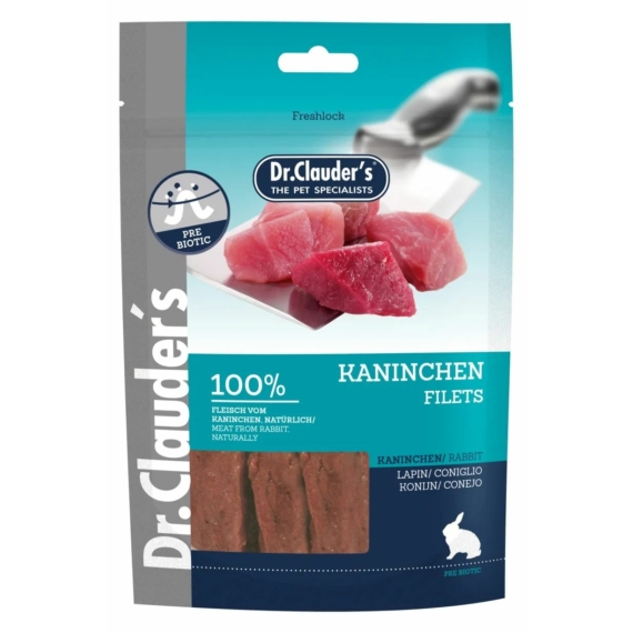 Dr.Clauders Dog Jutalomfalat Premium Nyúlfilé Csíkok 80g – jutalomfalat kutyáknak