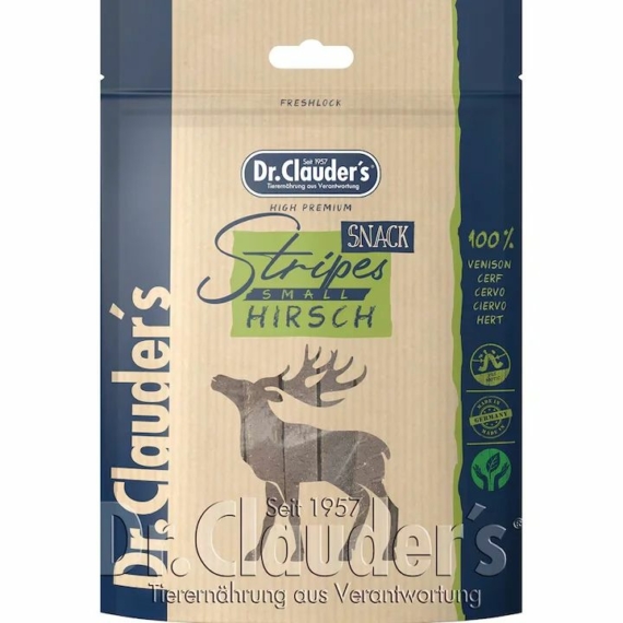 Dr.Clauders Dog Jutalomfalat Stripes Small Szarvashús csíkok 80g – jutalomfalat kutyáknak