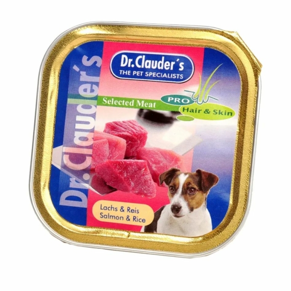 Dr.Clauders Dog Selected Meat Lazacos és rizses alutálka 100g – konzerves kutyaeledel