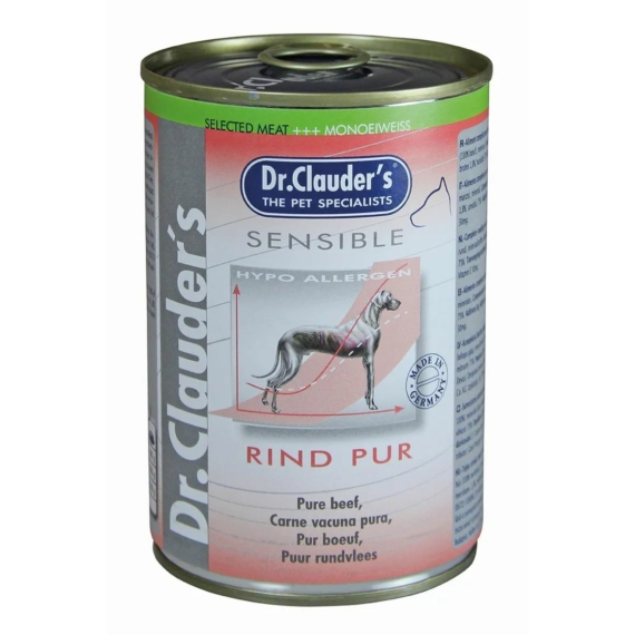 Dr.Clauders Dog Selected Meat Sensible Beef Pure marhás konzerv 400g – konzerves kutyaeledel