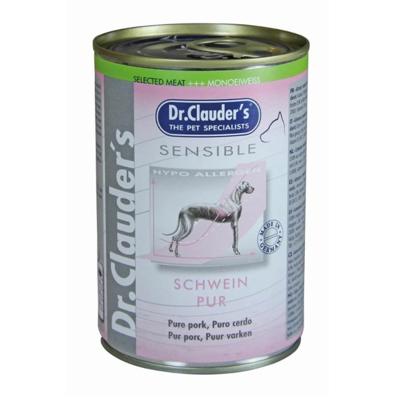 Dr.Clauders Dog Selected Meat Sensible Pork Pure sertéses konzerv 375g – konzerves kutyaeledel