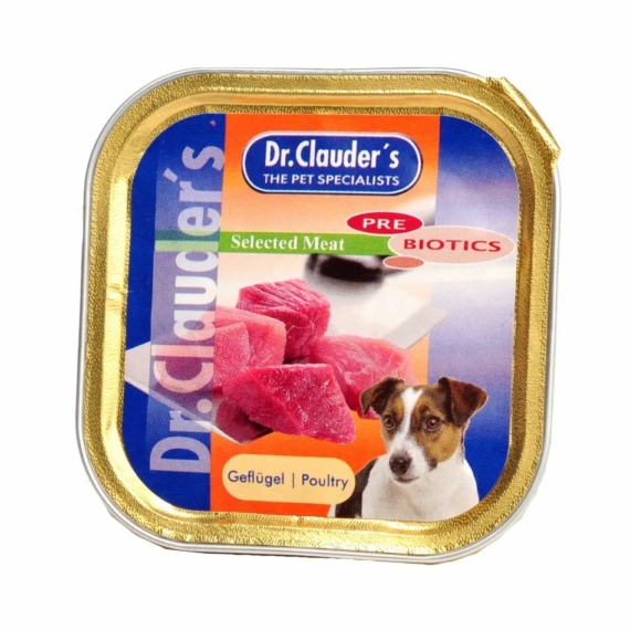 Dr.Clauders Dog Selected Meat Szárnyas alutálka 100g – konzerves kutyaeledel