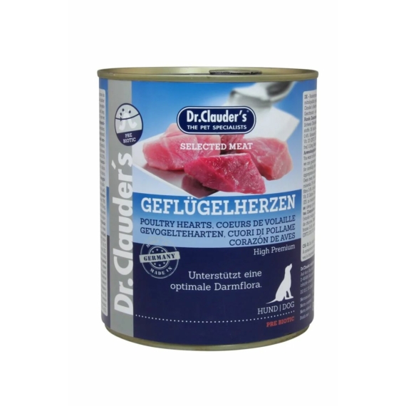 Dr.Clauders Dog Selected Meat Szárnyas Szíves konzerv 800g – konzerves kutyaeledel