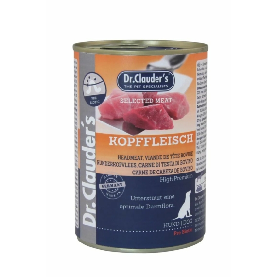 Dr.Clauders Konzerv Selected Meat Fejhús 400g – konzerves kutyaeledel