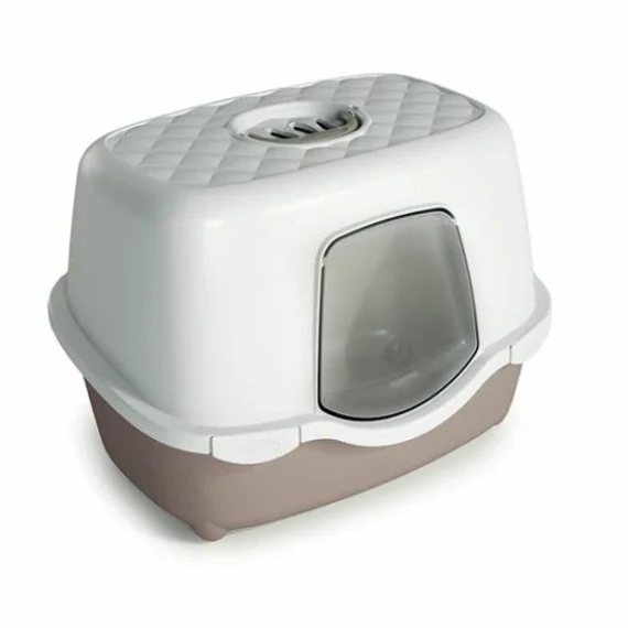 Trés Chic Fedeles Macska Wc 56x39x39cm Fehér/Világosszürke – macskaalom