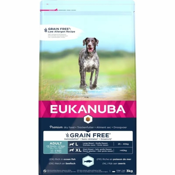 Eukanuba Adult Grain Free Large Ocean Fisch 3kg – száraz kutyatáp