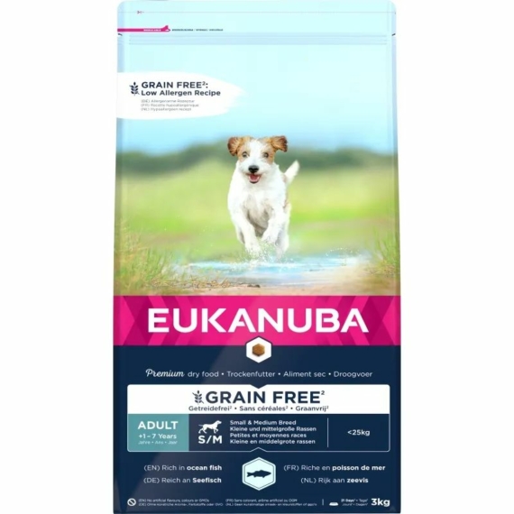 Eukanuba Adult Grain Free Small&Medium Ocean Fisch 3kg – száraz kutyatáp
