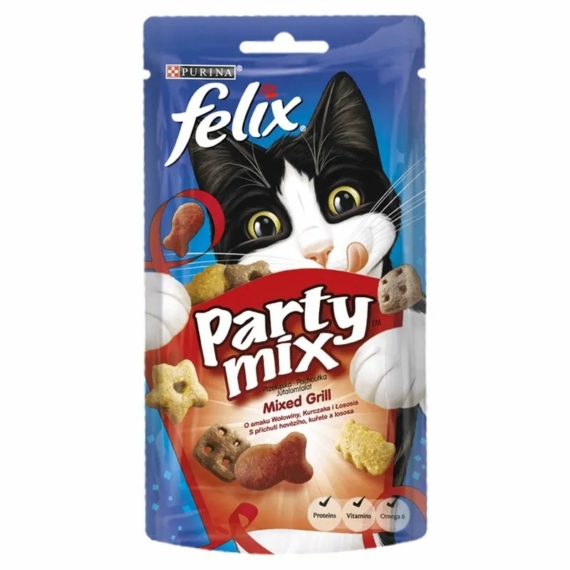 Felix Party Mix Mixed Grill 60g – jutalomfalat kutyáknak