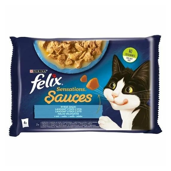 Felix Sensations Sauces Multipack Halas Válogatás Szószban 4x85g – konzerves macskaeledel