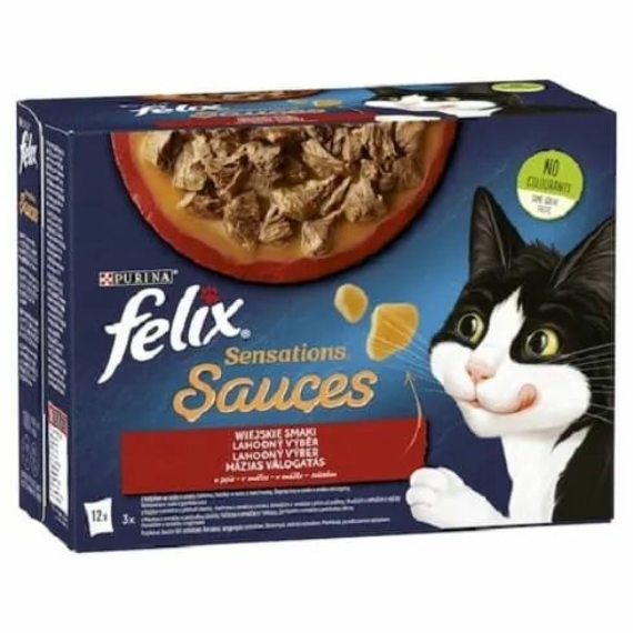 Felix Sensations Sauces Multipack Házias Válogatás Szószban 4x85g – konzerves macskaeledel