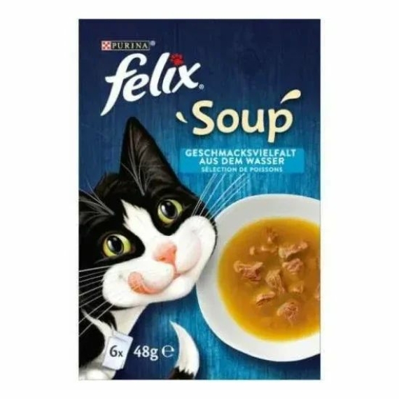 Felix Soup Halas válogatás Szószban 6x48g – konzerves macskaeledel
