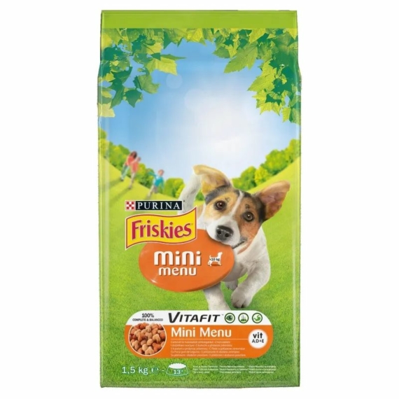 Friskies Száraz Kutya Mini Menü Csirke+Zöldség 1,5 Kg – száraz kutyatáp