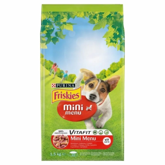 Friskies Száraz Kutya Mini Menü Marha+Zöldség 1,5 Kg – száraz kutyatáp