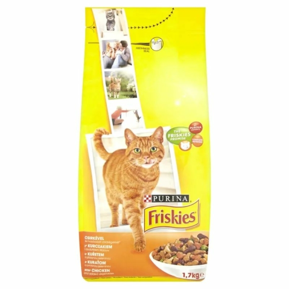 Friskies Száraz Macska Csirke+Zöldség 1,7kg – száraz macskatáp