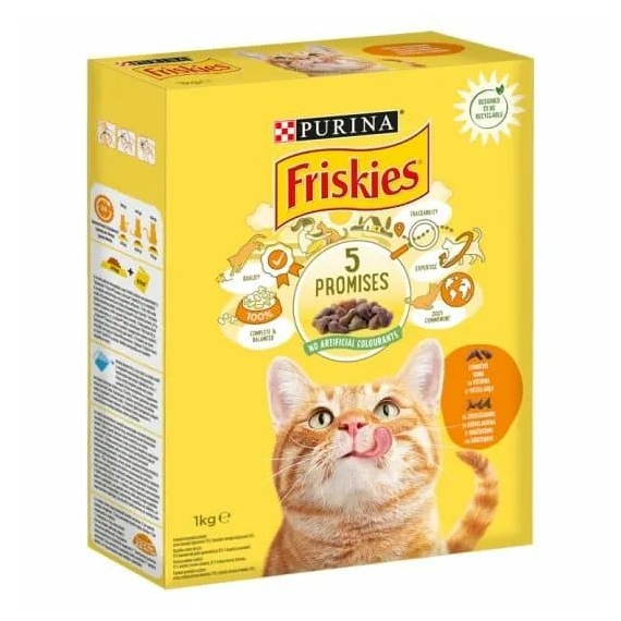 Friskies Száraz Macska Csirke+Zöldség 1kg – száraz macskatáp