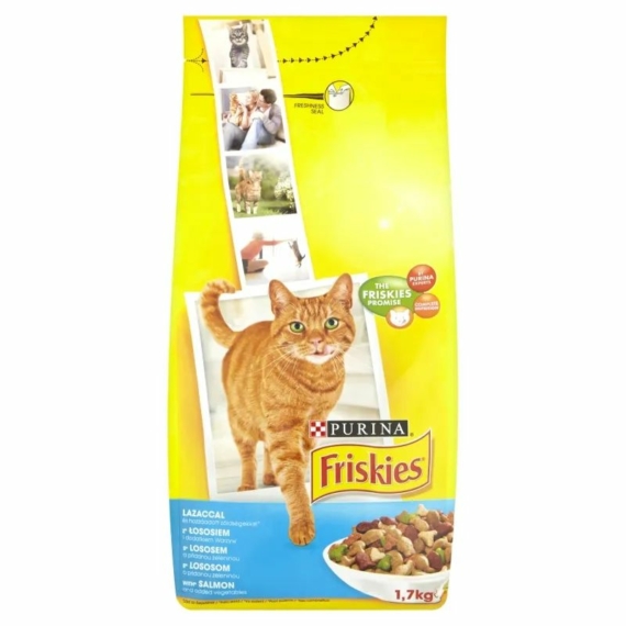 Friskies Száraz Macska Lazac-Zöldség 1,7kg – száraz macskatáp