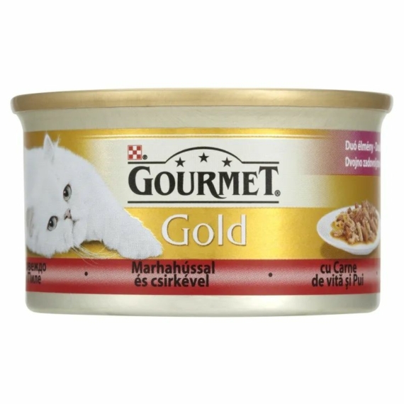 Gourmet Gold  Duó Marhával És Csirkével 85g – konzerves macskaeledel